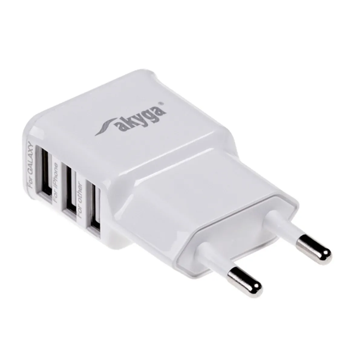 AKYGA AK-CH-05 3xUSB töltő 5V 3,1A 15W fehér 110-240V #1