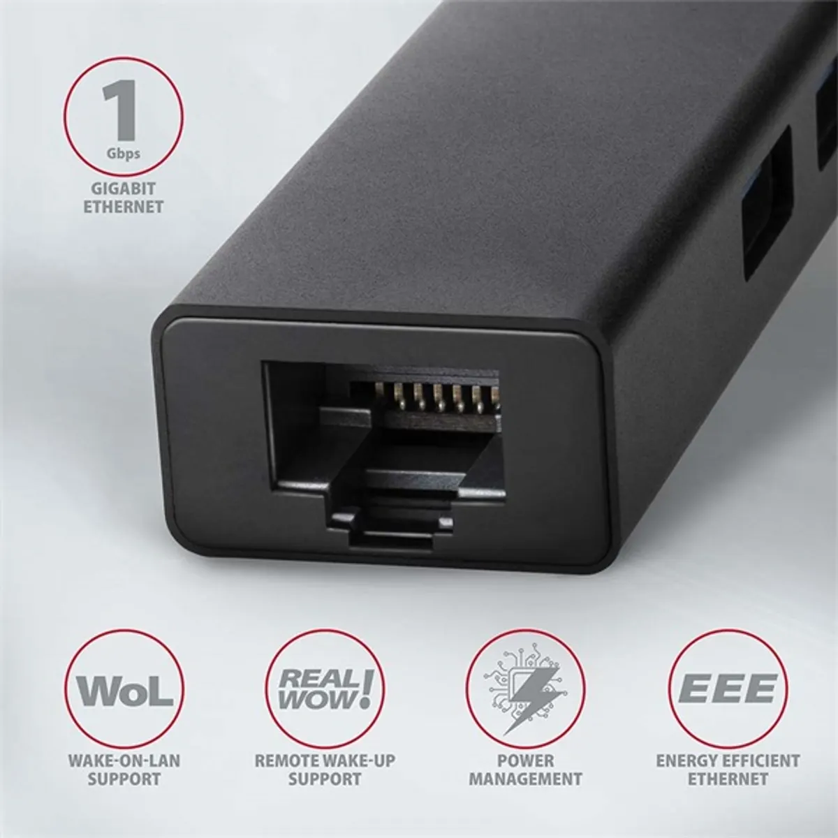 Axagon HMA-GL3A 3-portos USB 3.2 Gen 1 hub és Gigabit LAN #3