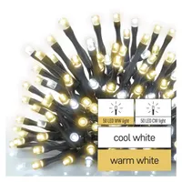 EMOS D1AN01 LED fényfüzér 10m 100LED IP44 melegfehér-hidegfehér