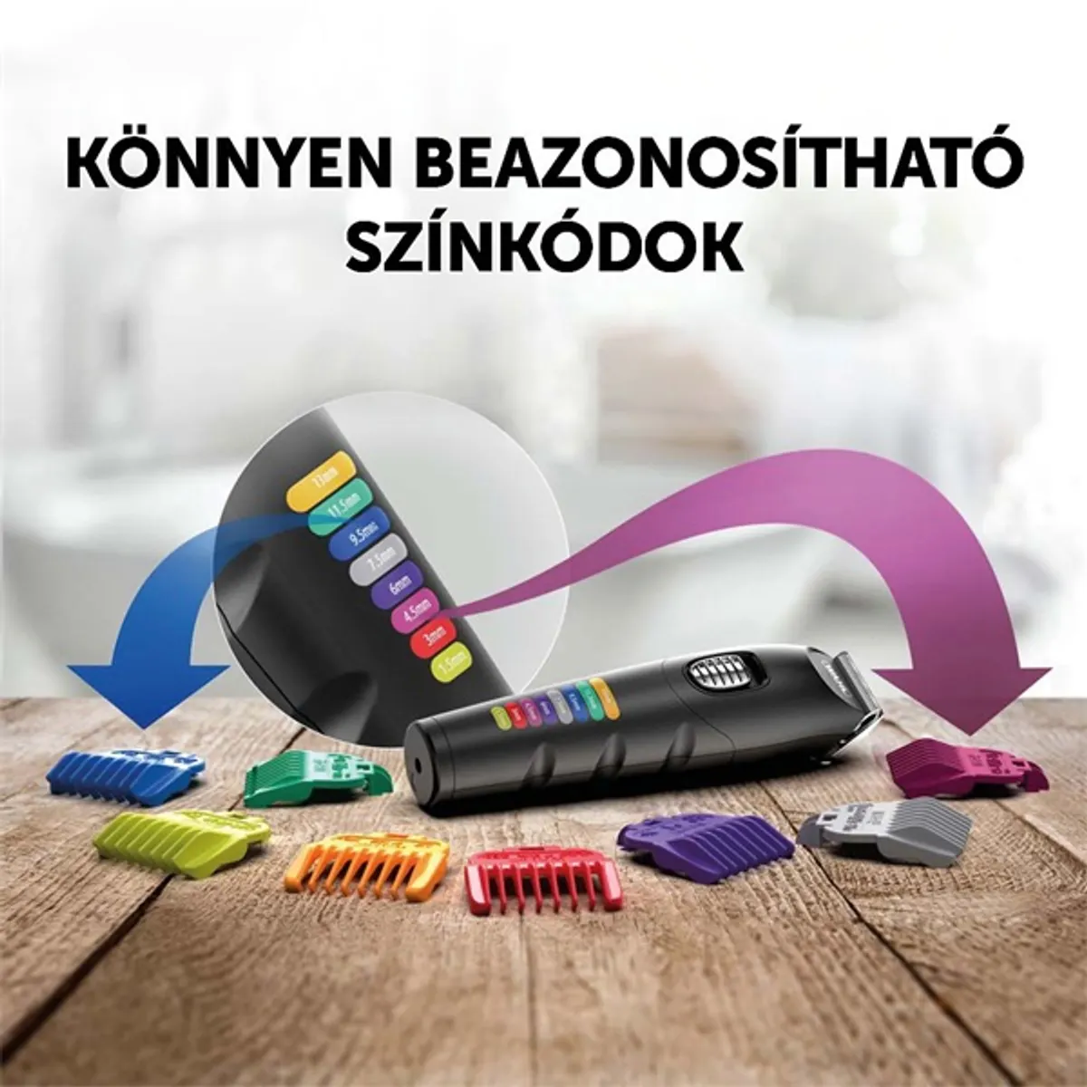 WAHL 7700000052 Color Trim Advanced testszőrnyíró Li-ion akku 0,5-13 mm 9 hosszbeállítás 4 pengés mosható gyorstöltés #7