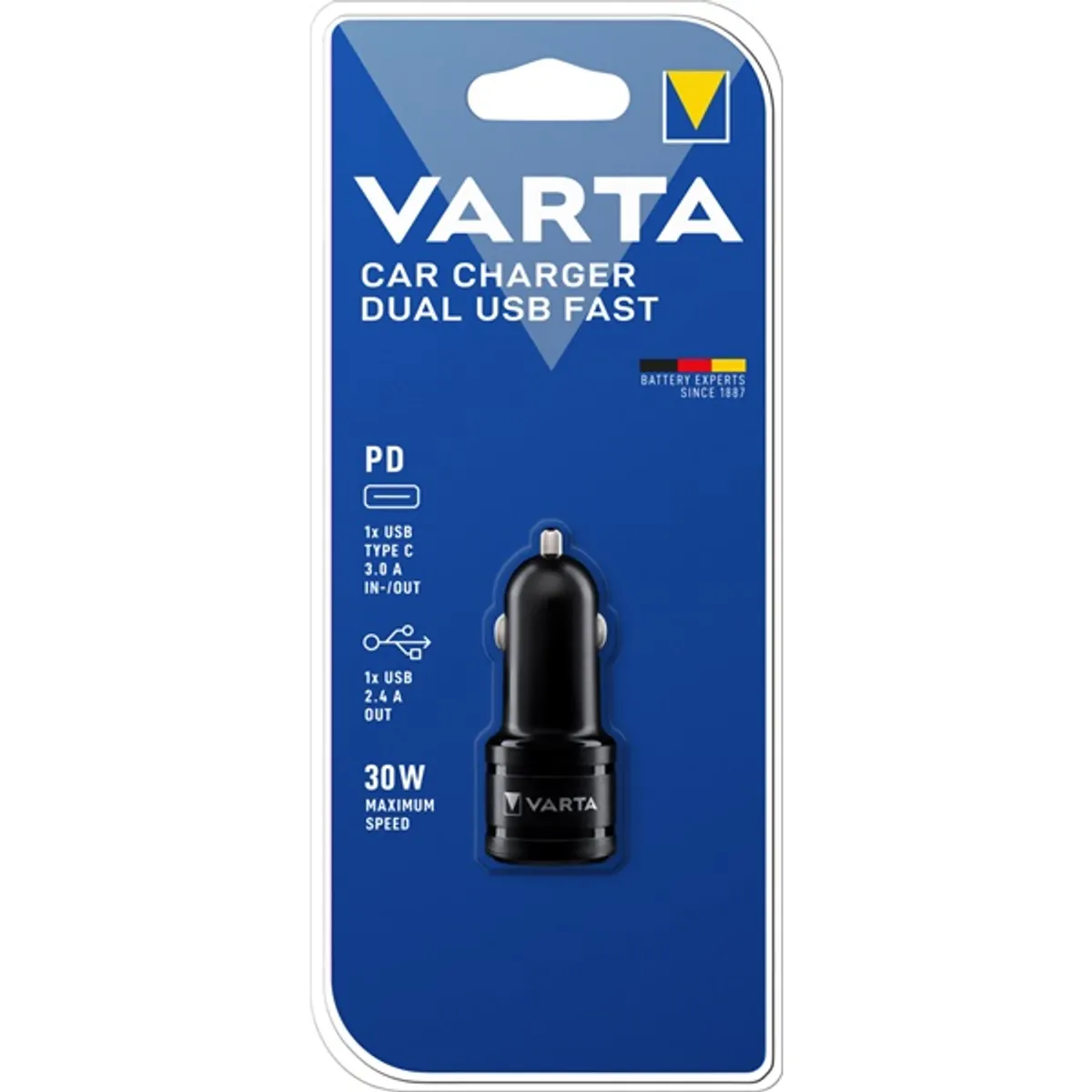 VARTA 57932101401 Dual USB töltő USB-C PD 12-24 V 30 W LED Fekete #2
