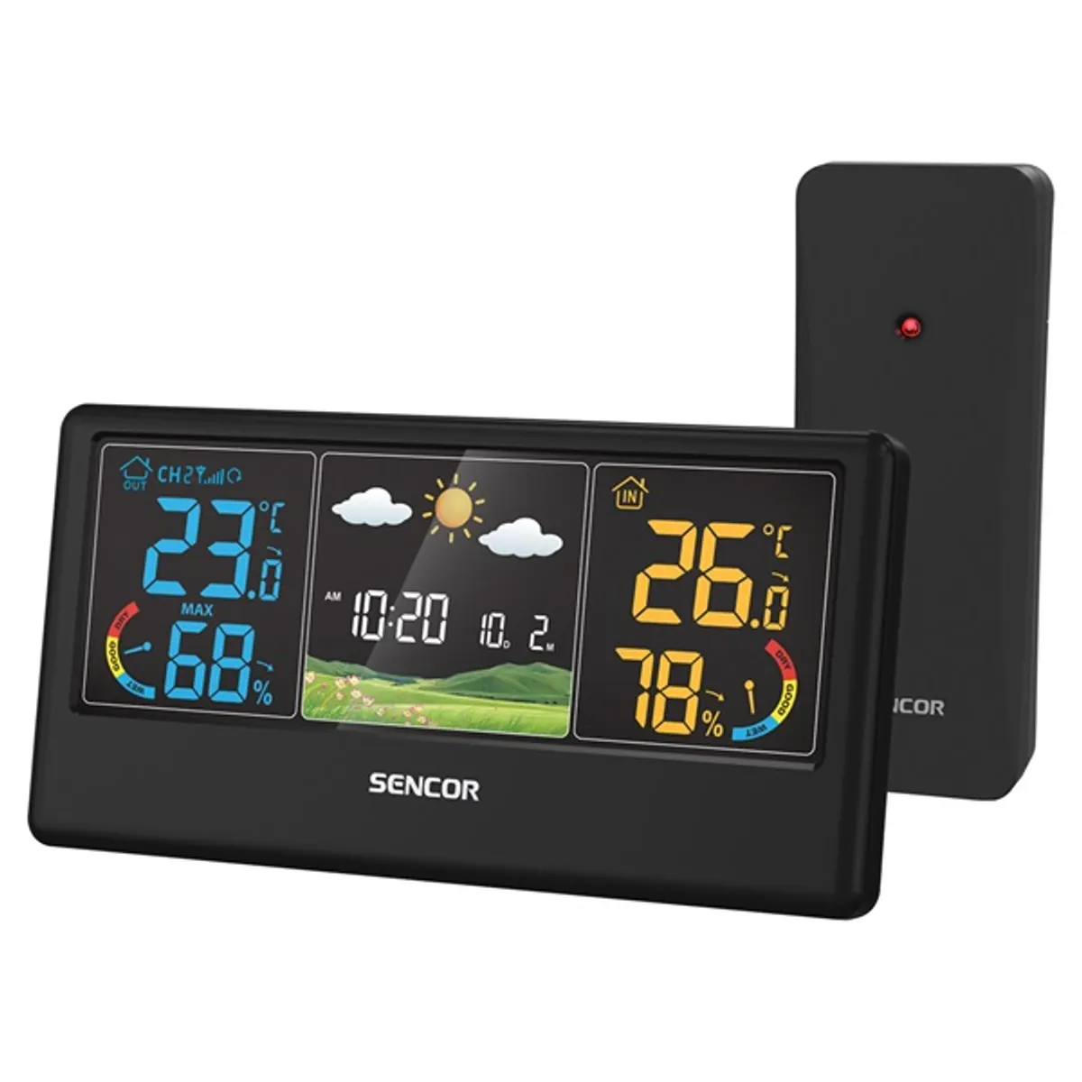 SENCOR 52000064 Időjárás állomás LCD vezeték nélküli ébresztőóra fekete #4
