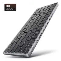 AXAGON HMC-KB-HU billentyűzet hub 9in1 USB-C;HDMI;SD/microSD;3x USB-A;PD 100W;60 cm;magyar elrendezés;alumínium