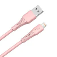 AVAX AVAX_CB3306 USB-A - Lightning szilikon töltőkábel, 1.5 m, rózsaszín
