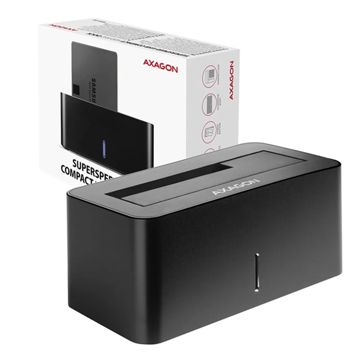 AXAGON ADSA-SN külső HDD dokkoló alumínium USB 3.2 Gen1 2.5" és 3.5" HDD SSD SATA III 6Gbps #9