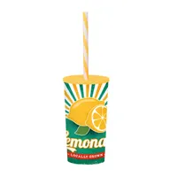Solmazer 161922-027P Iris Lemonade pohár 470 ml szívószállal