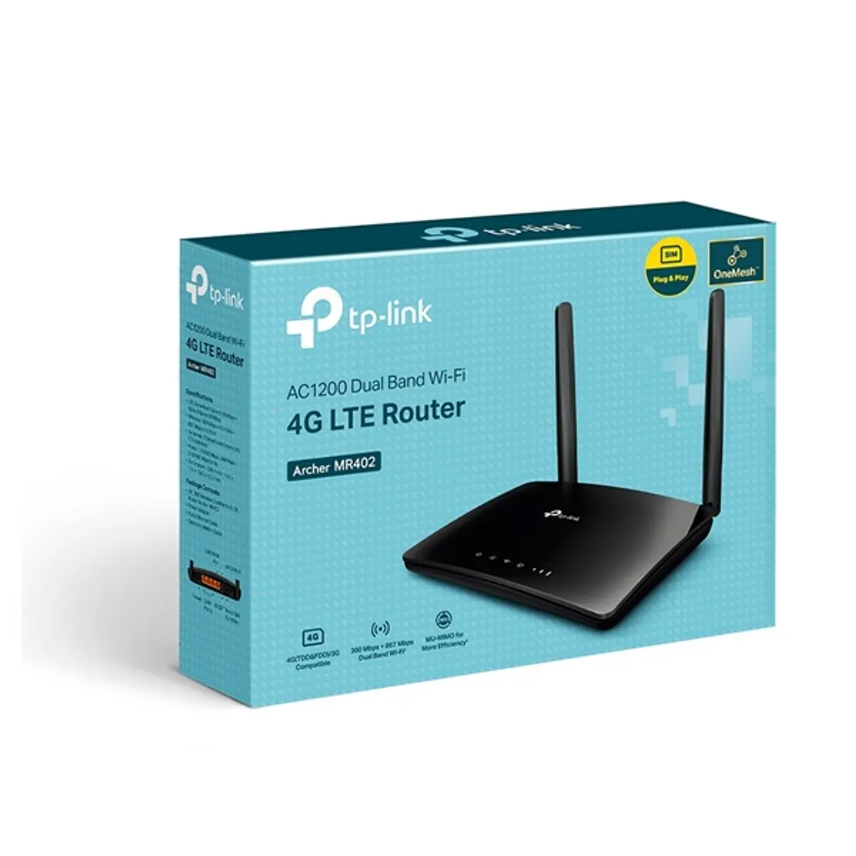 TP-LINK ARCHER MR402 AC1200 4G LTE kétsávos router 64 eszköz OneMesh WAN-LAN nano SIM #4