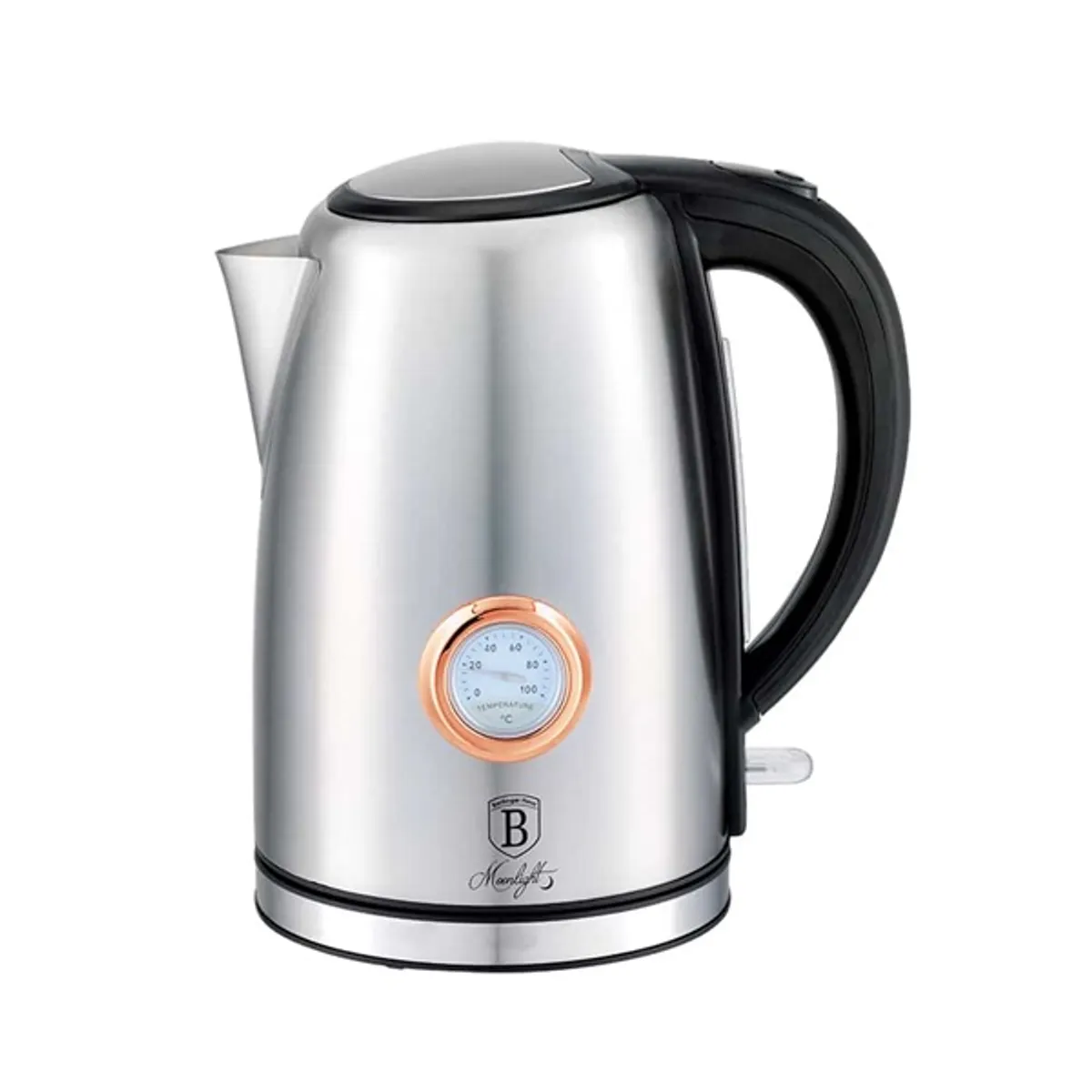 Berlinger Haus BH/9073 1,7 L rozsdamentes acél vízforraló 2200 W, 360-os forgatás, vezeték nélküli kancsó, hőfok kijelző, vízszintjelző, kivehető szűrő #1