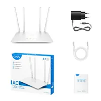 Cudy 00216291 WR1200 AC1200 Dual-Band 2.4 GHz 300 Mbps 5 GHz 867 Mbps 4x LAN WAN 1 SPI tűzfal Vendég hálózat Szülő felügyelet VPN kliens #5