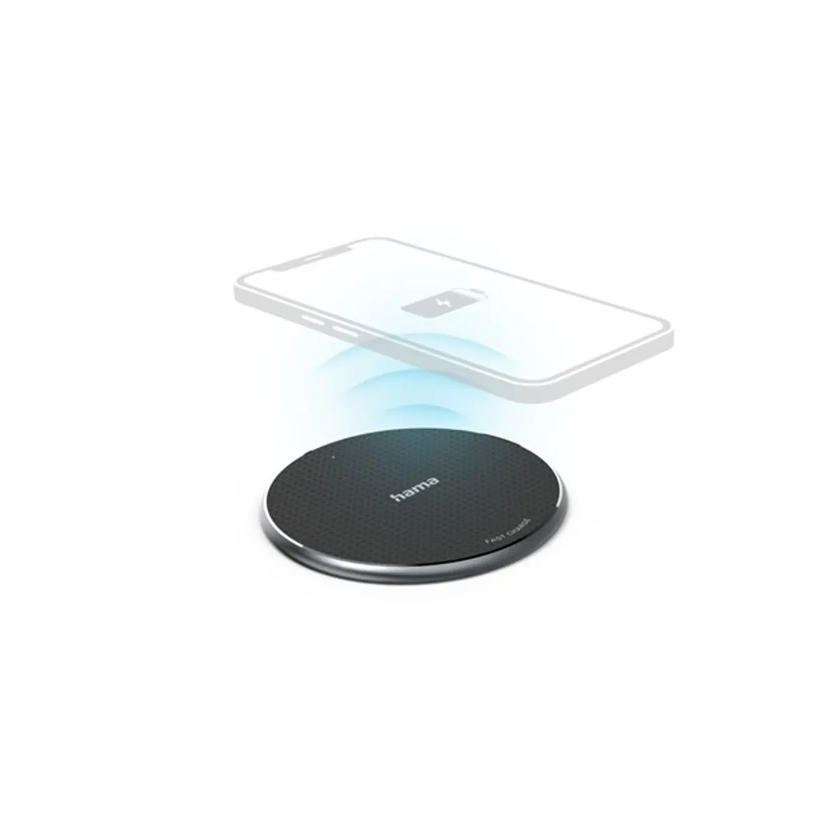 Hama 00201683 QI-FC10 10W vezeték nélküli töltő fekete LED jelzőfény univerzális kompatibilitás Micro USB #2