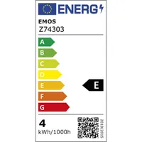 EMOS Z74303 Vintage G125 LED fényforrás Meleg fehér E27 4W 470 lm 230 V 360 fok CRI Ra80 Energiaosztály A