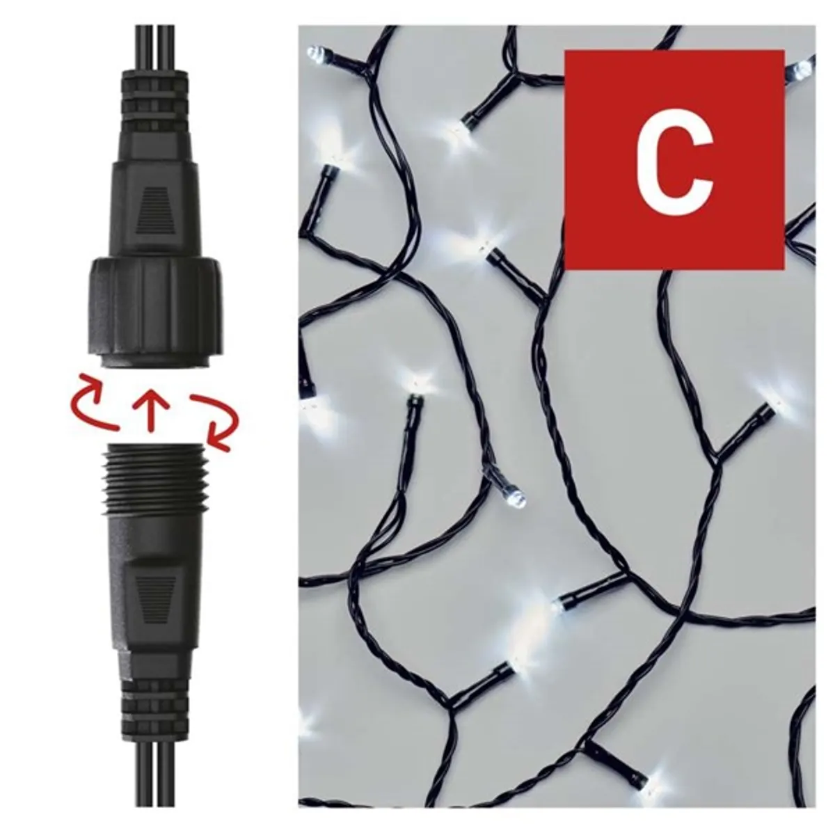 Emos D1AC03 led fényfüzér 10 m, 100 led, ip44, hideg fehér, kültéri és beltéri #2