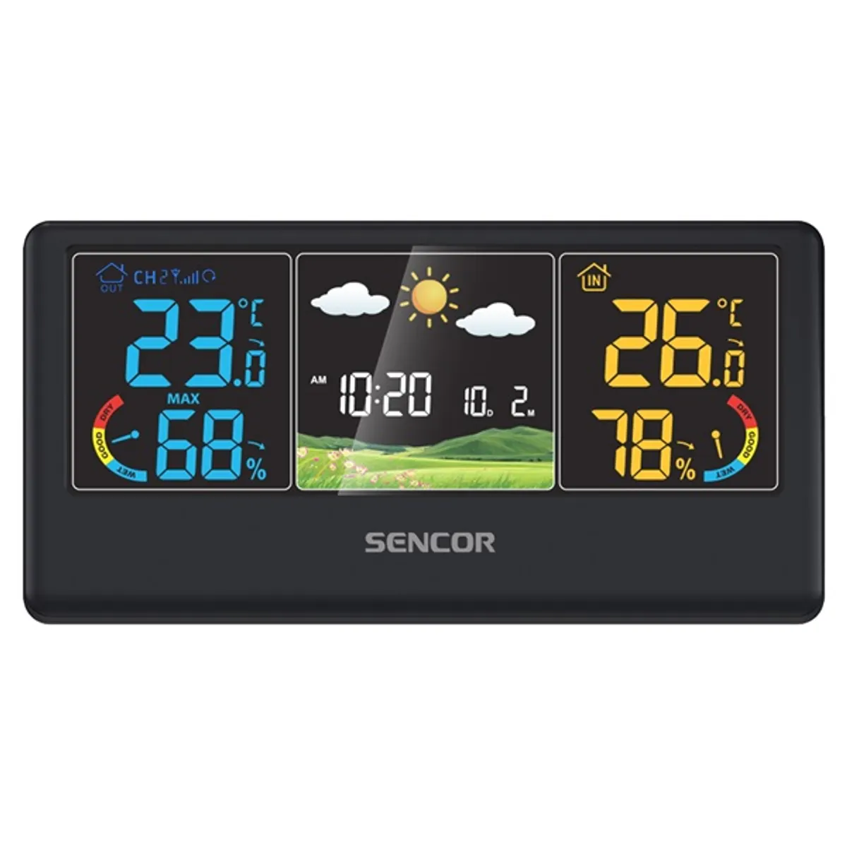 SENCOR 52000064 Időjárás állomás LCD vezeték nélküli ébresztőóra fekete #2