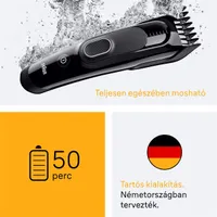 Braun 10AS490174 HC 5510 hajvágó 3-24 mm memóriazár, vezetékes és vezeték nélküli, 50 perc üzemidő, acél penge, mosható #6