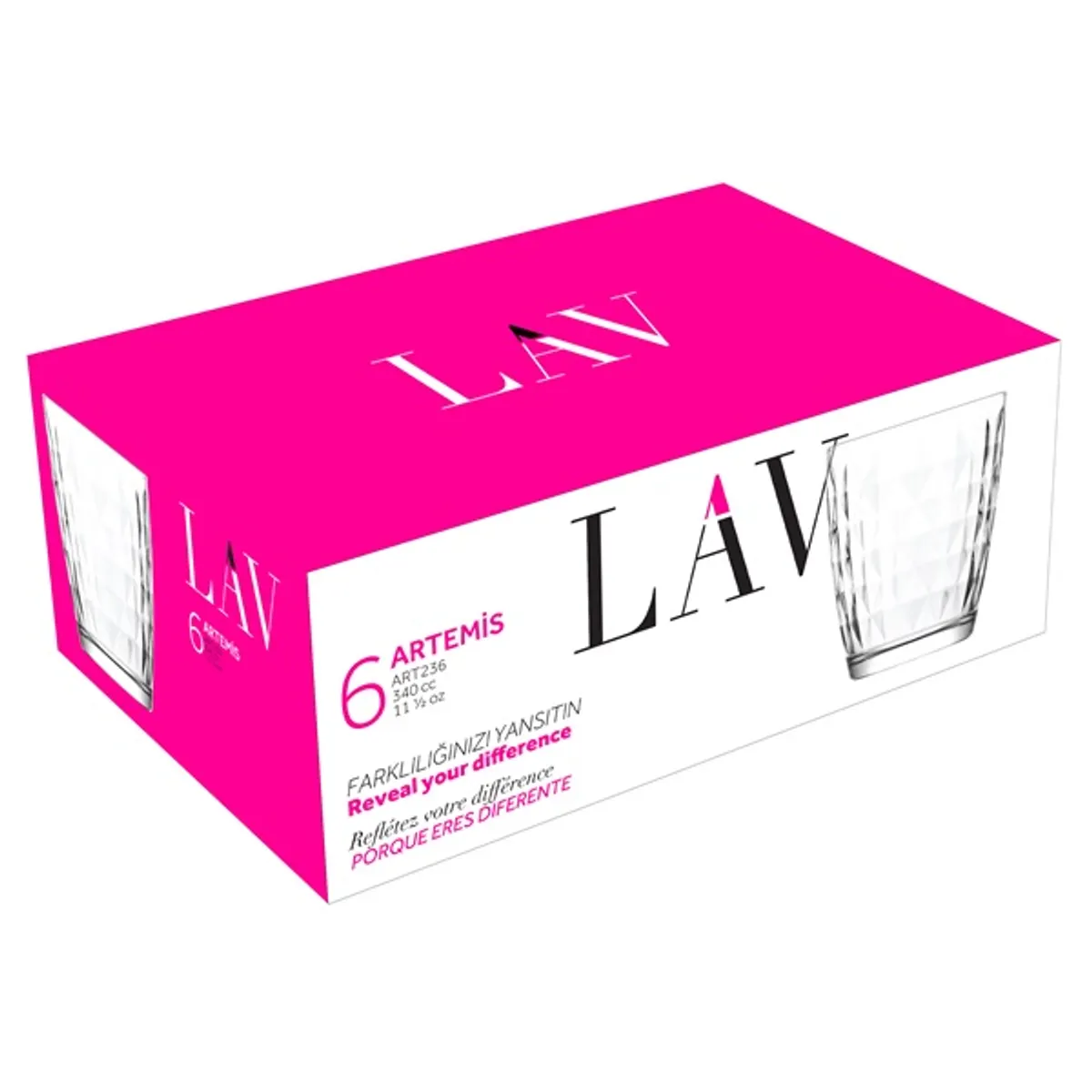 LAV LV-ART236F Artemis Long Drink 0,34 l átlátszó üveg koktélos pohár készlet #1