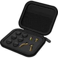 VENOM VS5017 PS5 Edge Custom Kit Fekete Arany 10 alkatrész 3 pár hüvelykujjmarkolat 2 pár hátsó lapát tároló tok