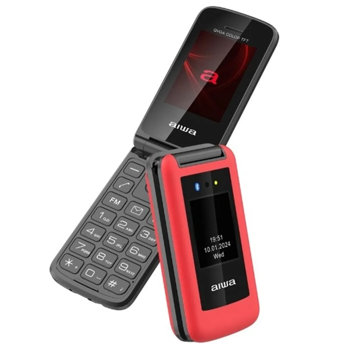 AIWA FP-30-2G/RD FP-30 2,4" kijelző, duál SIM, 64 MB memória, 0,3 MP kamera, Bluetooth, USB-C, GSM 850/900/1800/1900, piros #1