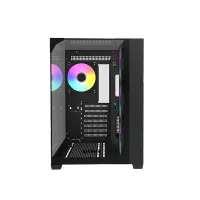 RAIDMAX I620TBF i620 fekete ATX acél műanyag edzett üveg 7 bővítőhely 3,5 belső hely 1 2,5 belső hely 2 tápegység van USB 3.0 fejhallgató csatlakozó mikrofon csatlakozó #2