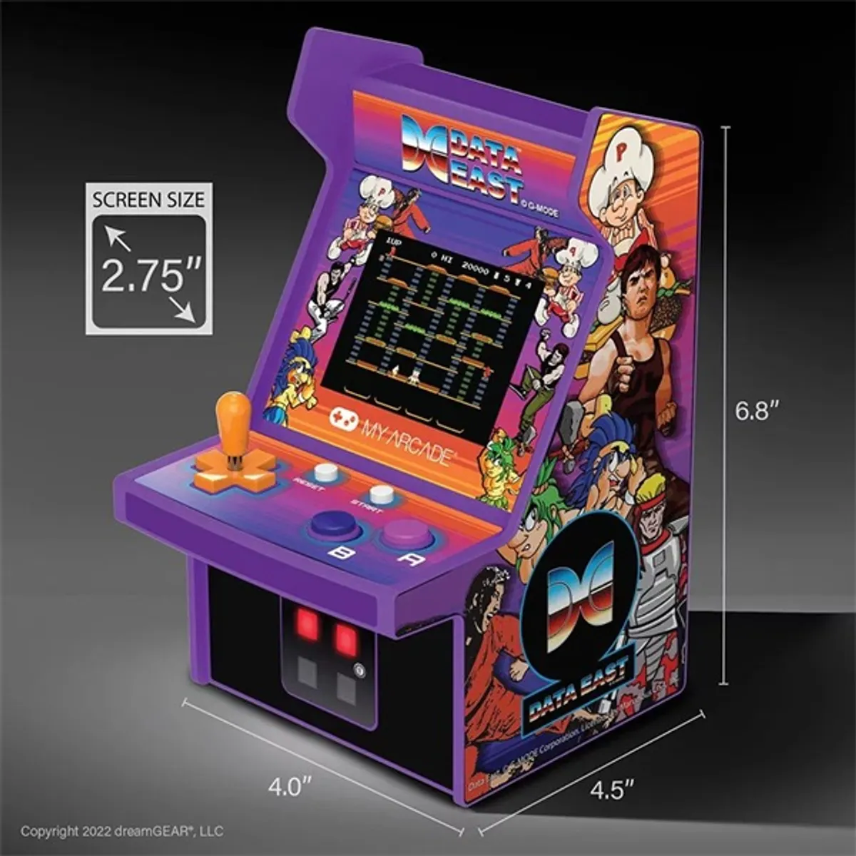 MY ARCADE DGUNL-4124 Data East Micro Player 8 hivatalosan engedélyezett játék és 300 bónusz, 2.75" képernyő, kivehető joystick #6