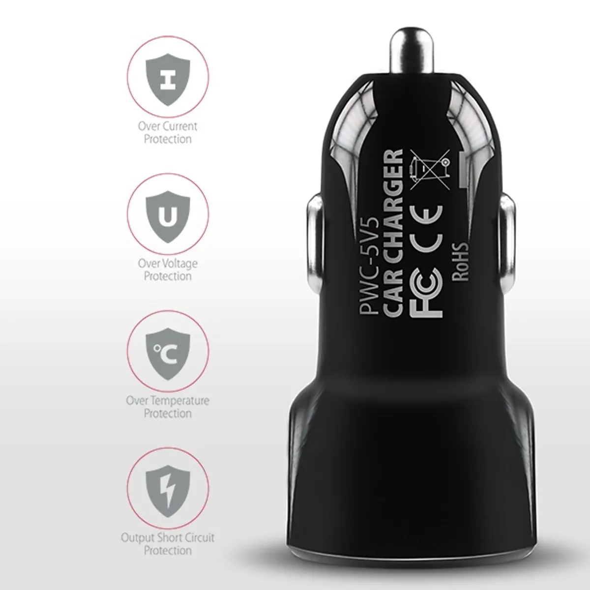 Axagon PWC-5V5 autós töltő 2x USB A SmartCharge 24W #4