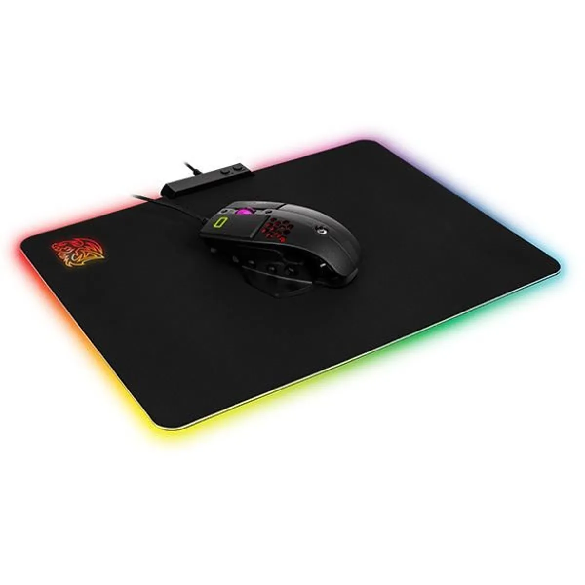 Thermaltake MP-DCM-RGBSMS-01 Draconem RGB Cloth Edition Egérpad 355x255x4 mm fekete gumi RGB világítás csúszásgátló #2