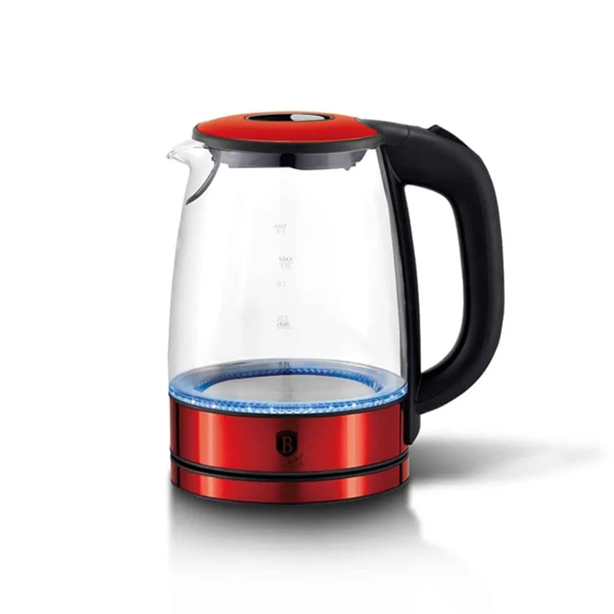Berlinger Haus BH/9117 burgundi üveg vízforraló 1,7 L 2200 W 360° forgótalp #1