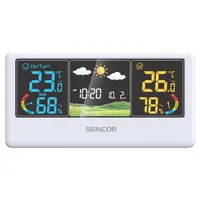 SENCOR 52000065 időjárás állomás fehér vezeték nélküli LCD kijelző ébresztőóra 147 mm szélesség 17 mm mélység 74 mm magasság #2