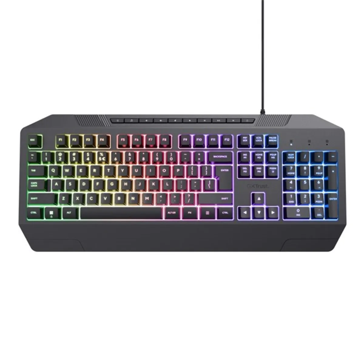 Trust 25348 GXT 836 Evocx RGB világítás USB 2.0 vezetékes numerikus billentyűzet médiavezérlő gombok csuklótámasz #10