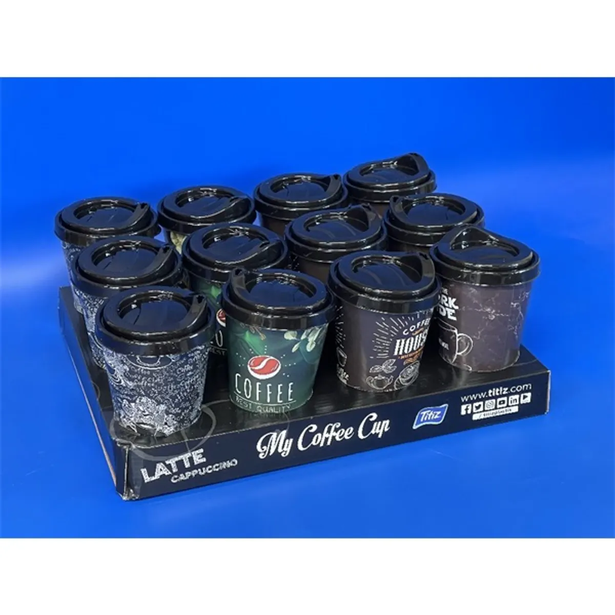 TITIZ AP-9122 IRIS COFFEE CUP műanyag pohár 400 ml tetővel többszínű #5