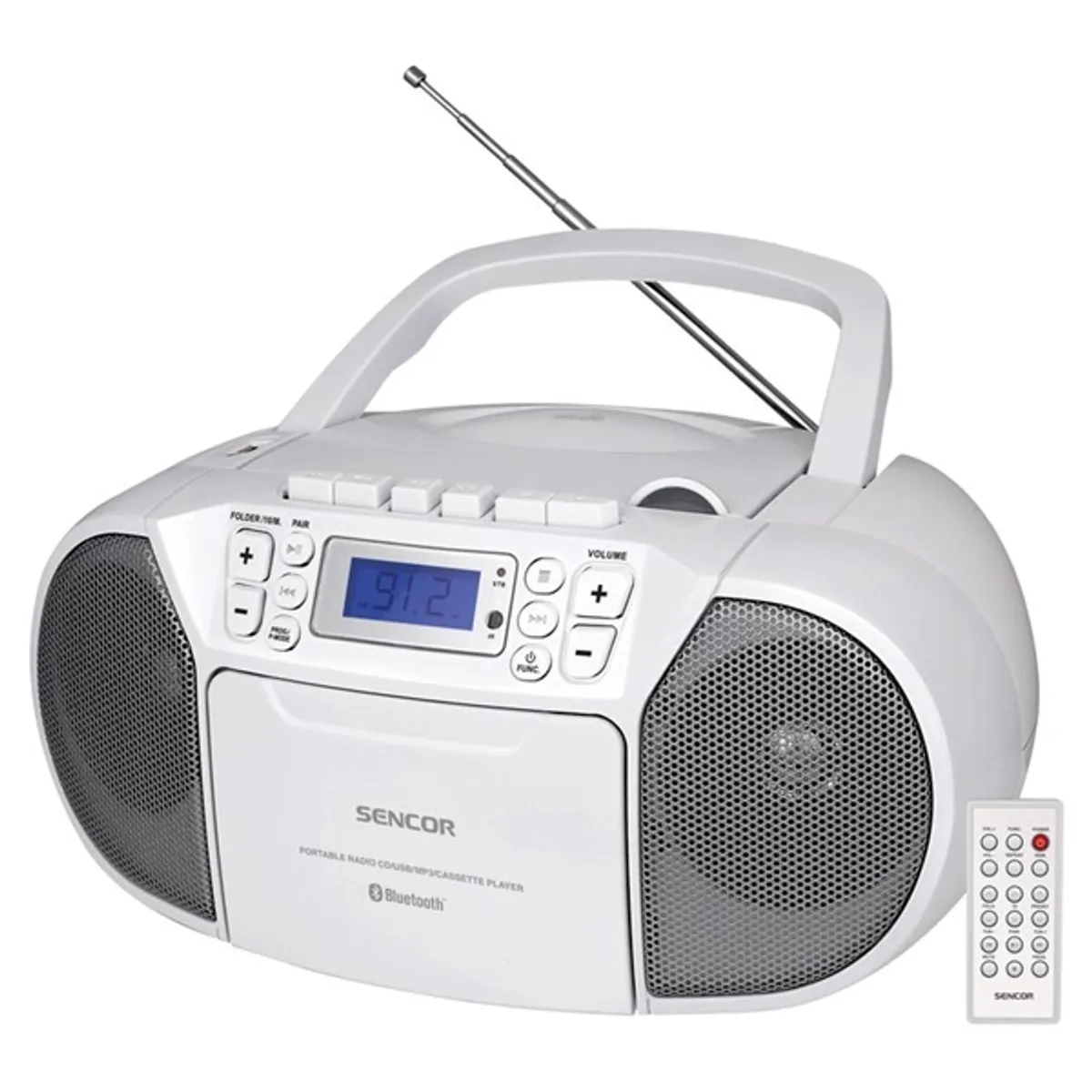 SENCOR 35050783 boombox fehér bluetooth usb cd olvasás rádió hordozható 4,0 w #1