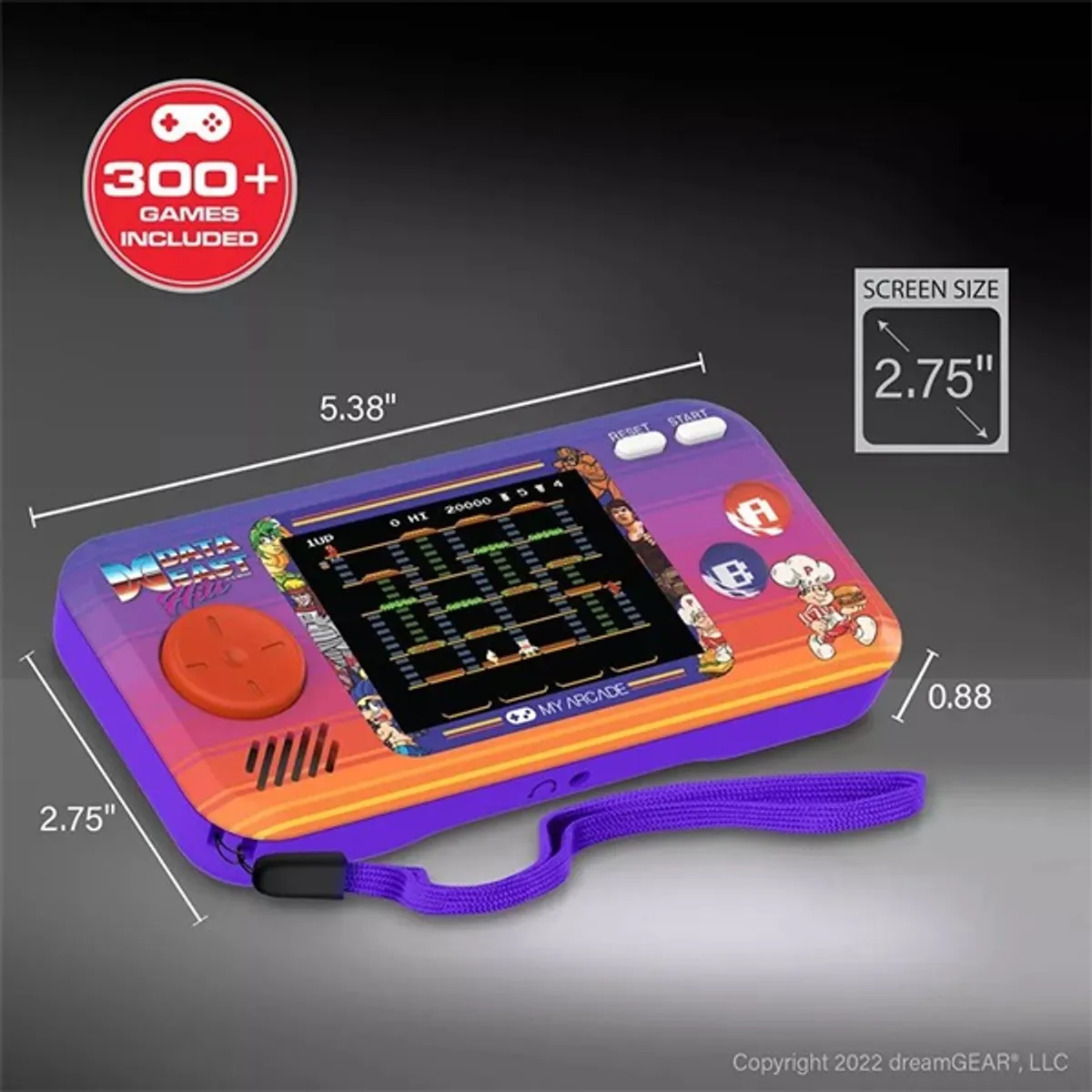 MY ARCADE DGUNL-4127 Pocket Player Data East licencelt, 8 hivatalosan engedélyezett játék, 300 bónusz játék #6