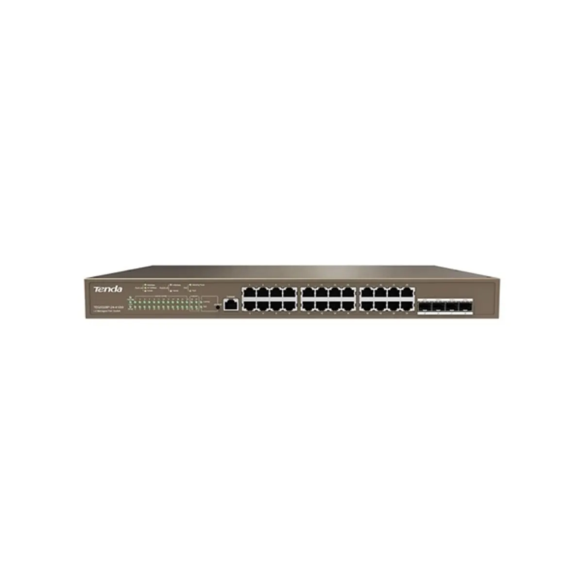 TENDA TEG5328P-24-410W TEG5328P-24-410W L3 menedzselhető PoE switch 24x PoE+ port 370W 4xSFP rack-mount #1