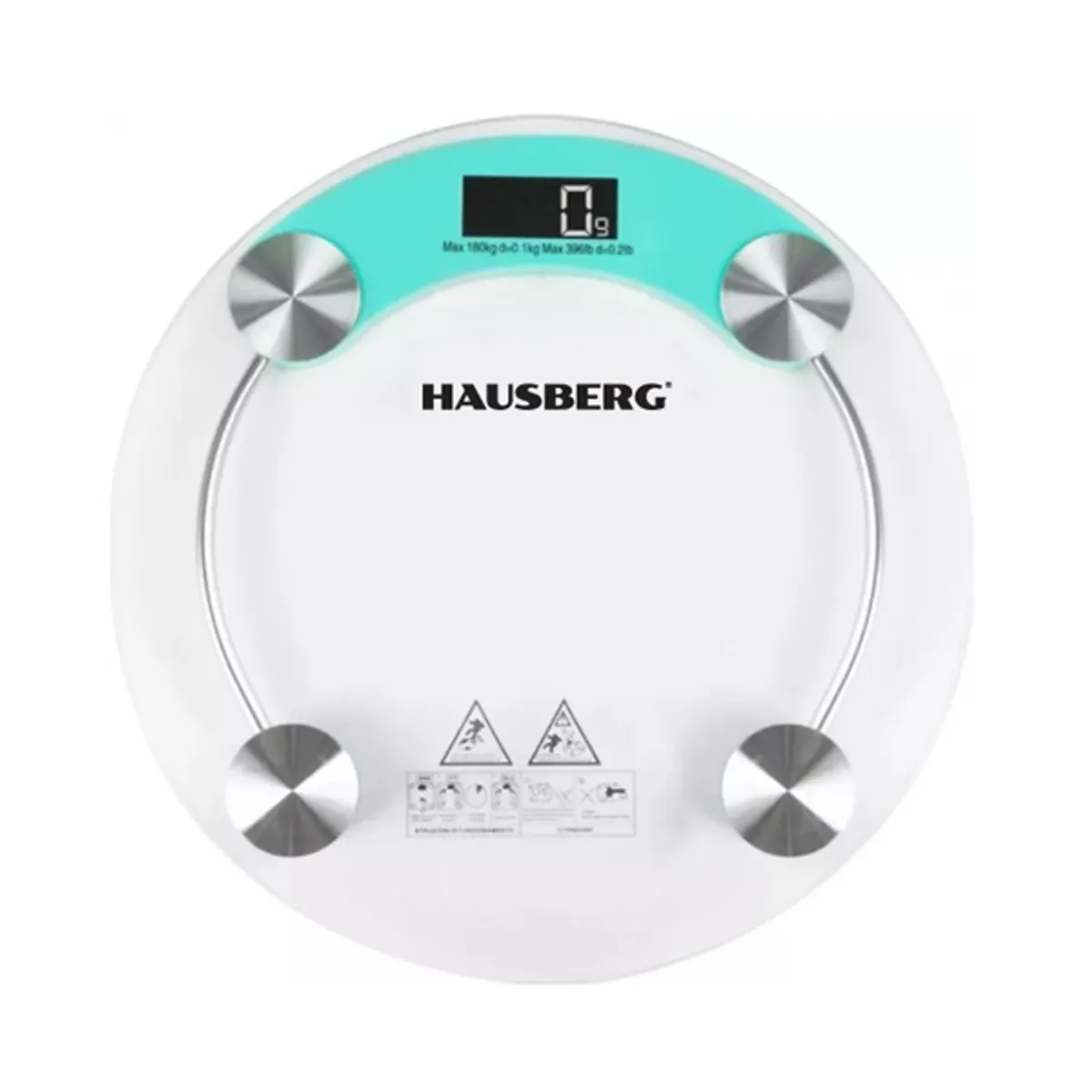 HAUSBERG HB-6000BL fürdőszobai mérleg kék kapacitás 180 kg osztás 100 g LCD #1