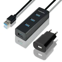 Axagon HUE-S2BP négyportos USB 3.0 hub tápegységgel 1,2 m kábellel