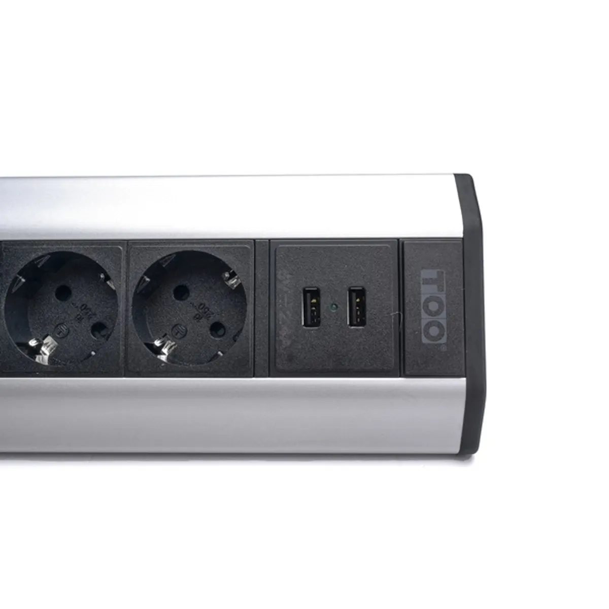 TOO VPS-317-4S elosztó 4x SCHUKO, USB-A, ezüst, 1,8 m, IP20, asztalra rögzíthető #5