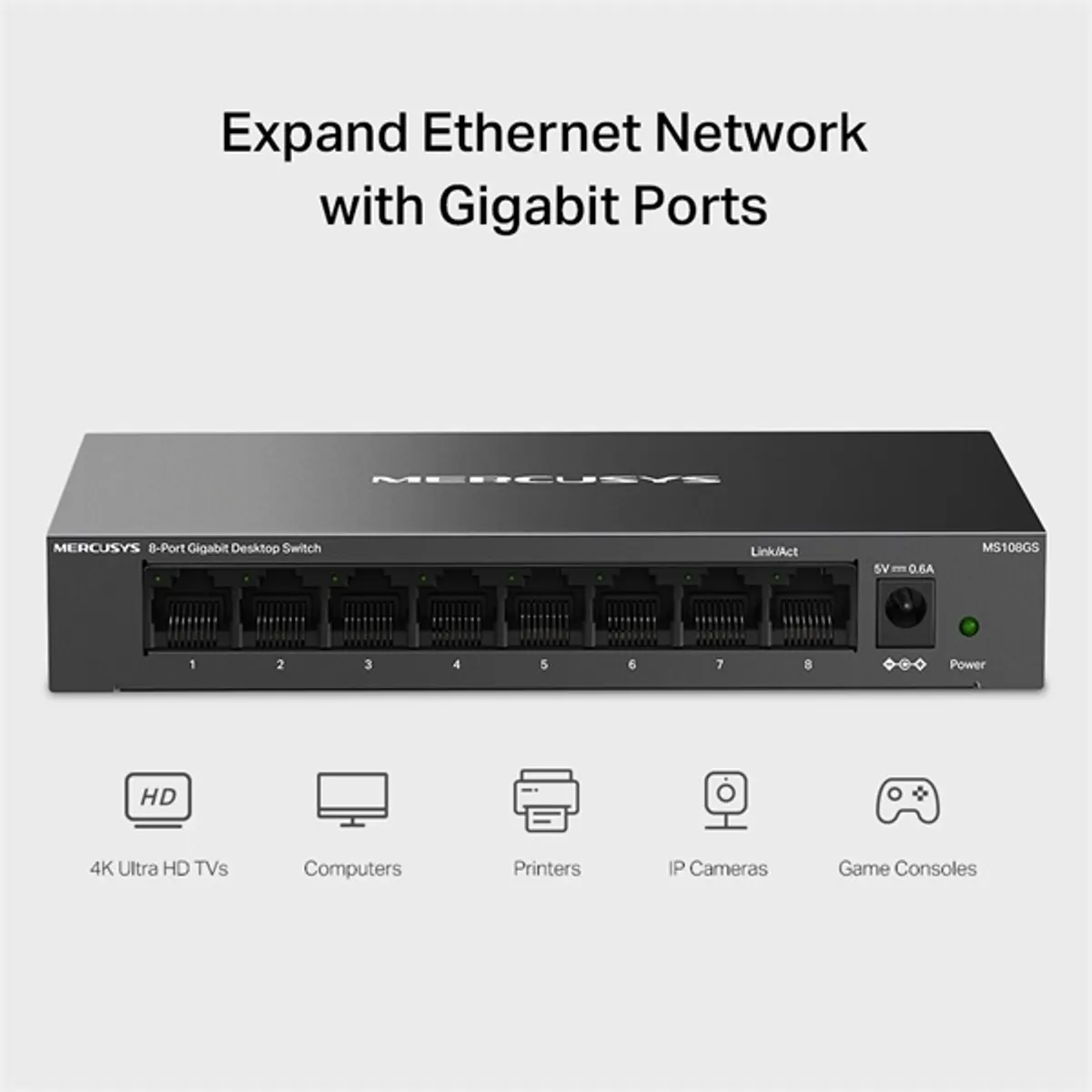MERCUSYS MS108GS MS108GS switch 8-portos Gigabit asztali #5