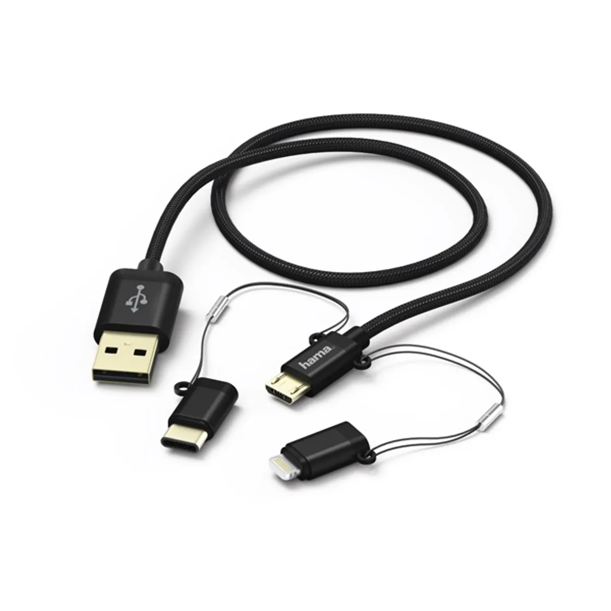 Hama 183348 3in1 adatkábel fekete 100 cm Micro USB USB Type-C Lightning #1