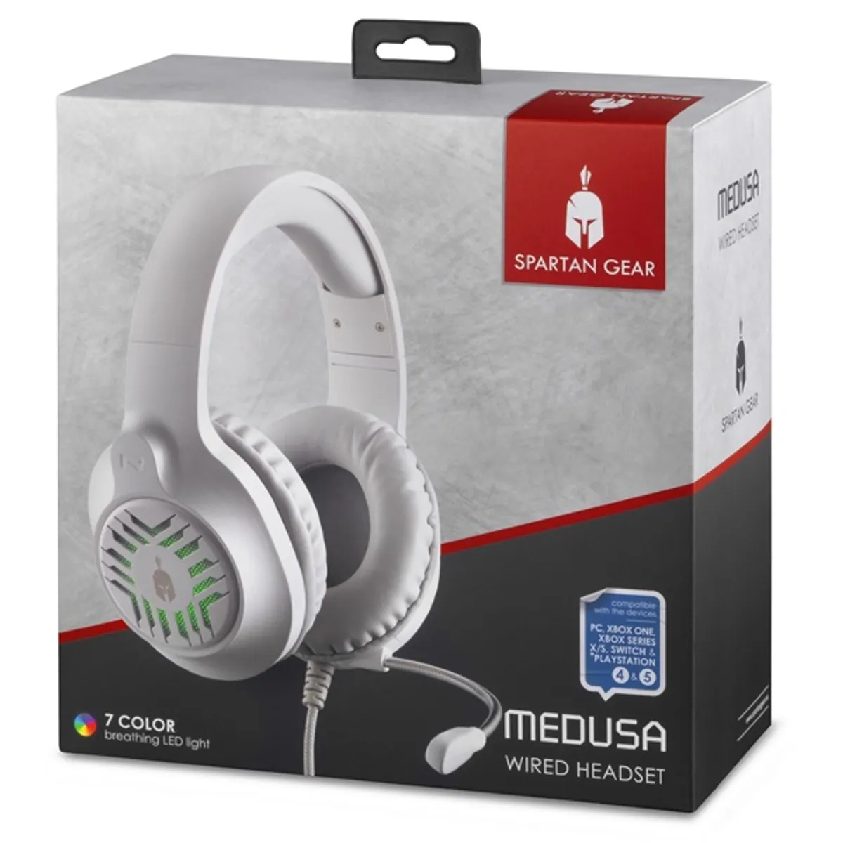 Spartan Gear 2807583 Medusa 2.0 headset PC balos vezetékes fehér-szürke gamer #3
