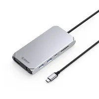 ORICO ORICO-XCR-X22-GY-BP 12in1 USB-C dokkoló USB 3.0 5 db HDMI 1 db USB-C 1 db LAN 1 db D-Sub 1 db fejhallgató csatlakozó van