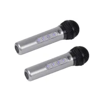Trevi EM 415 R dupla vezeték nélküli mikrofon szett kézi formátum 2,4 GHz 15 m 5 effekt USB-C töltés 6,3 mm vevő