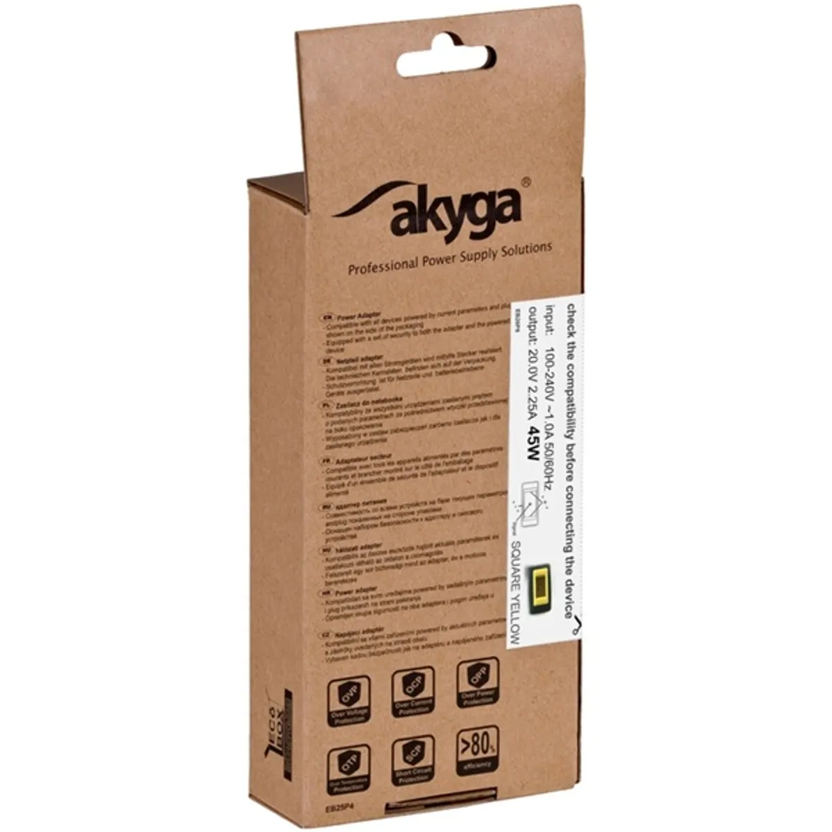 AKYGA AK-ND-51 notebook töltő 20V 2.25A 45W square yellow Lenovo kompatibilis #5