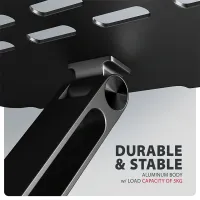 AXAGON STND-LQB állvány 10" - 17.3" laptop és táblagép, csúszásmentes alumínium, 205 mm magasság, dőlésszög 0-180 fok, összecsukható, fekete #8