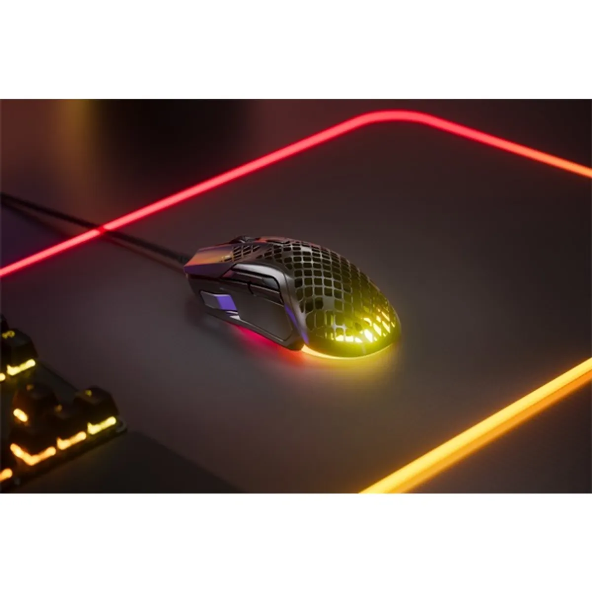 SteelSeries 62401 Aerox 5 optikai gamer egér fekete 18000 dpi 9 programozható gomb RGB vezetékes levehető USB kábel 200 cm jobbkezes #6