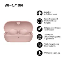 Sony WFC710NP.CE7 WF-C710N zajszűrős True Wireless fülhallgató rózsaszín Bluetooth IPX4 12h tokkal 30h #5