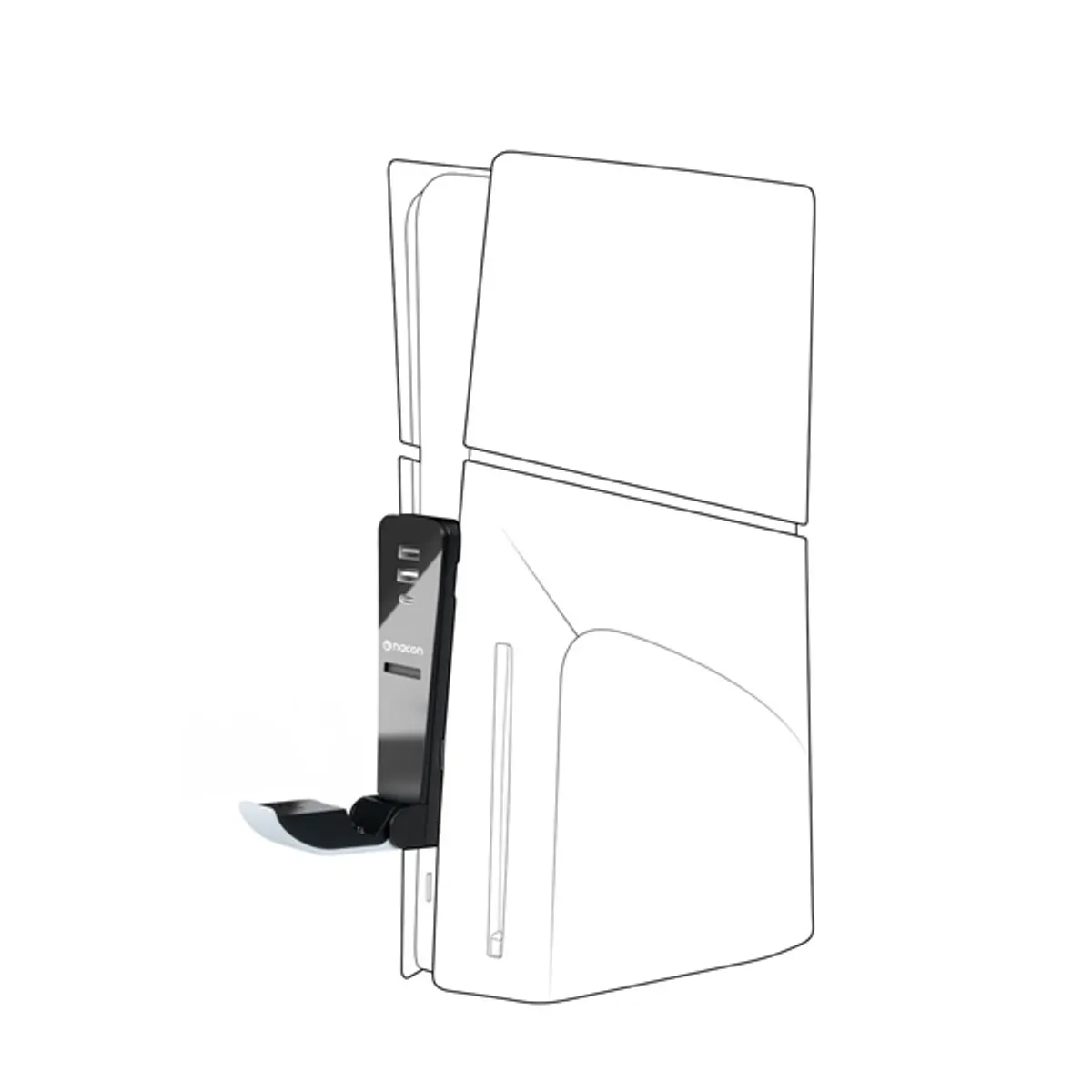 Nacon 2809193 PS5 slim fekete kontrollertöltő HUB #3
