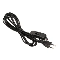 COMMEL 0113 H03VV H2-F 2,5A 250V 2X0,75mm2 200 cm fekete zsinórközi kapcsolóval