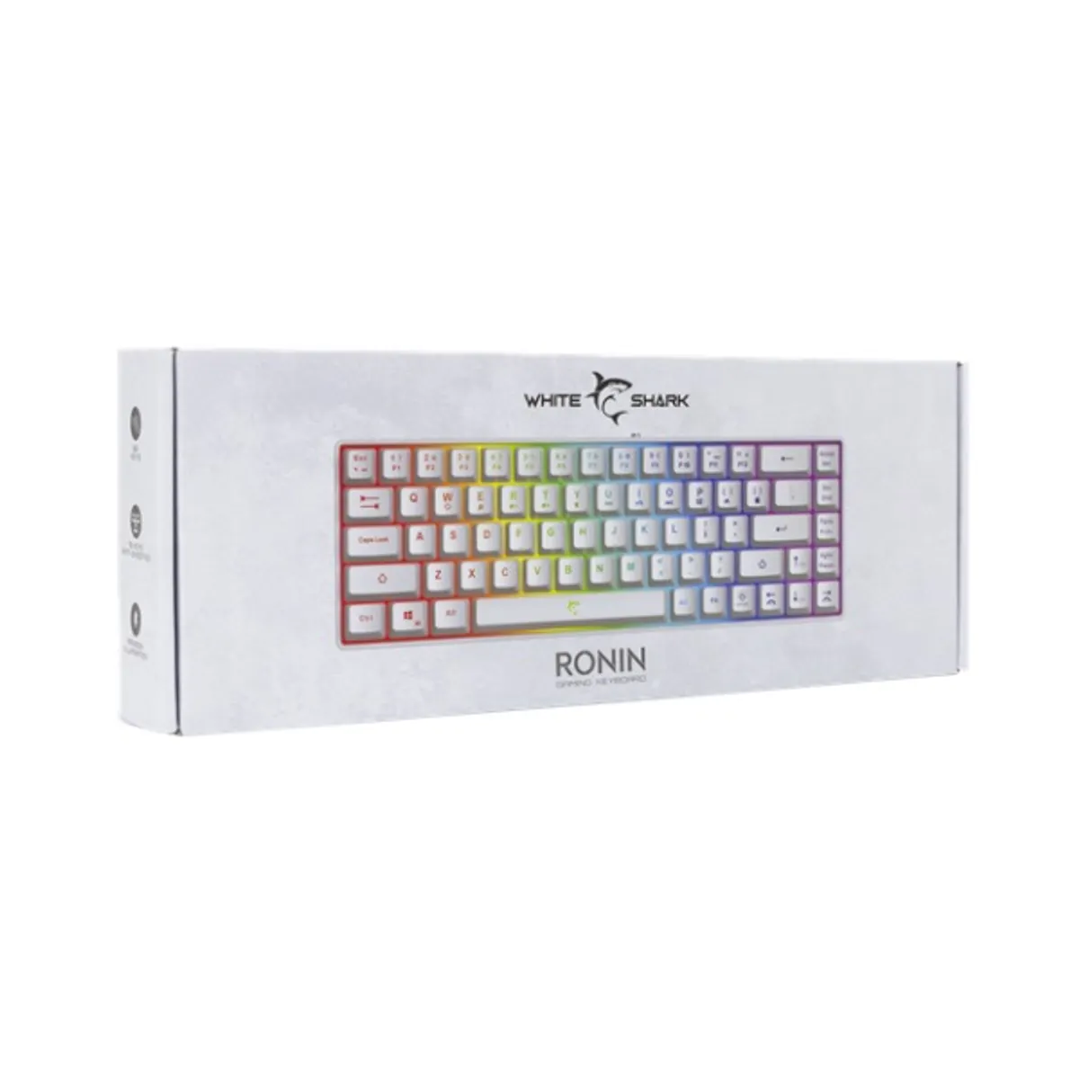 White Shark WS GK-2201W-HU Ronin 68 gombos kompakt magyar kiosztás Rainbow LED membrán kapcsoló USB 2.0 1.5 m kábel fehér #5