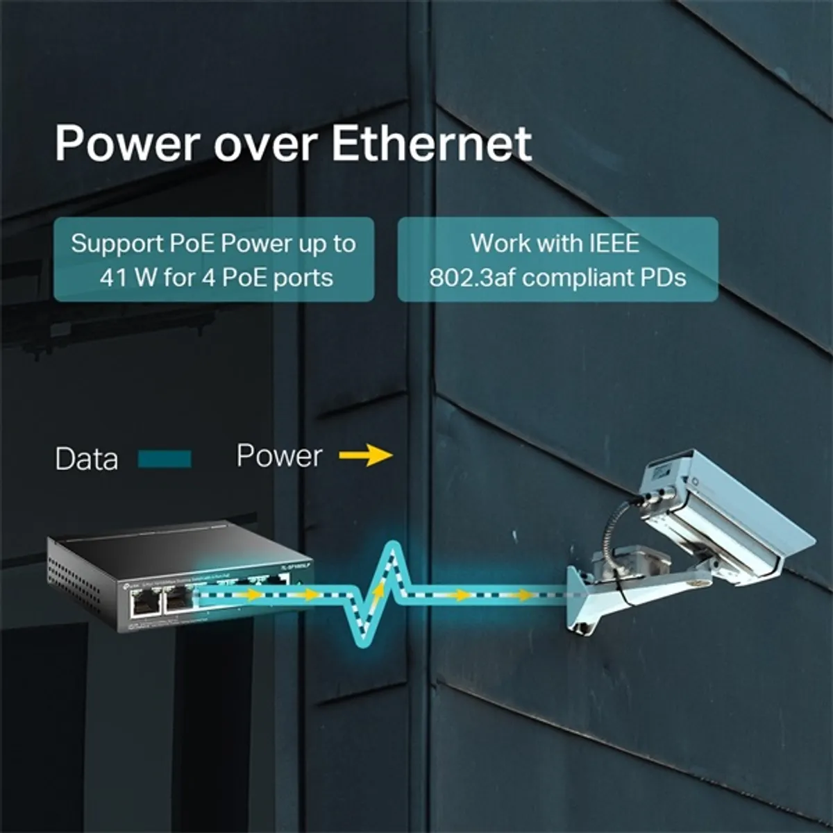 TP-LINK TL-SF1005LP 5-portos 10-100 Mbps asztali PoE switch 4 PoE porttal 41 W #3