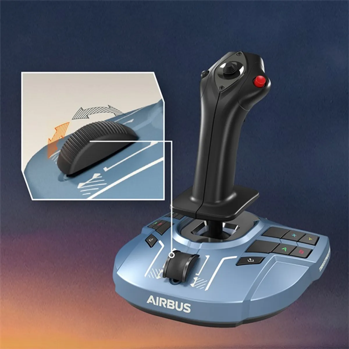 Thrustmaster 4460217 TCA Captain Pack X Airbus Edition Kék, Fekete 21 gombos Vezetékes PC Xbox One Xbox Series oldalsó botkormány és quadrant #9