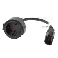 Lanberg CA-C14E-10CC-0018-BK IEC 320 C14 Schuko kábel 20 cm fekete